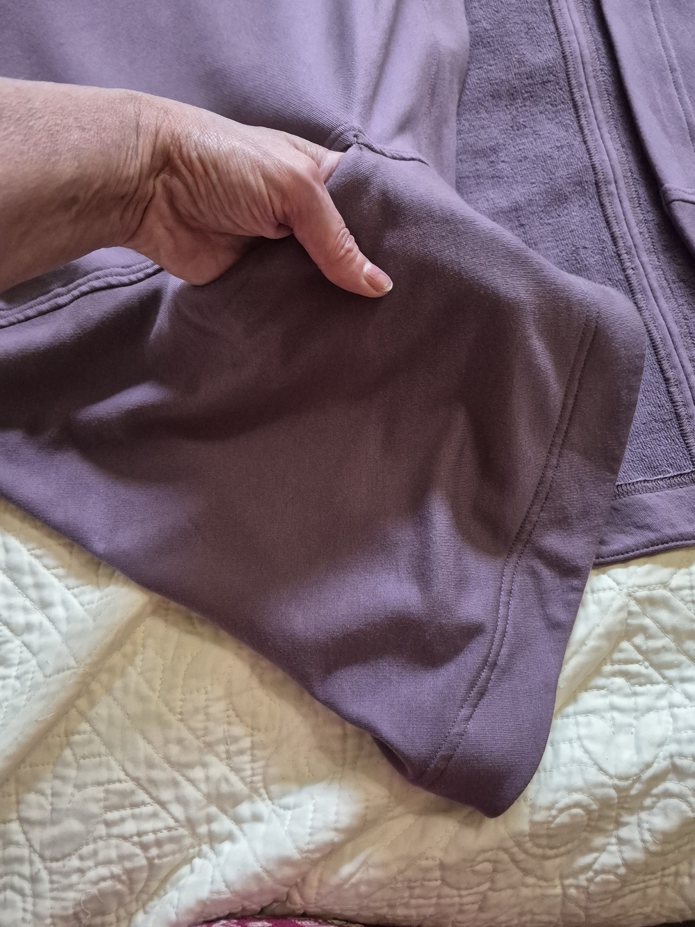 Athleta Open-Front Draped Cardigan in Dusty Plum - Picture 3 of 12